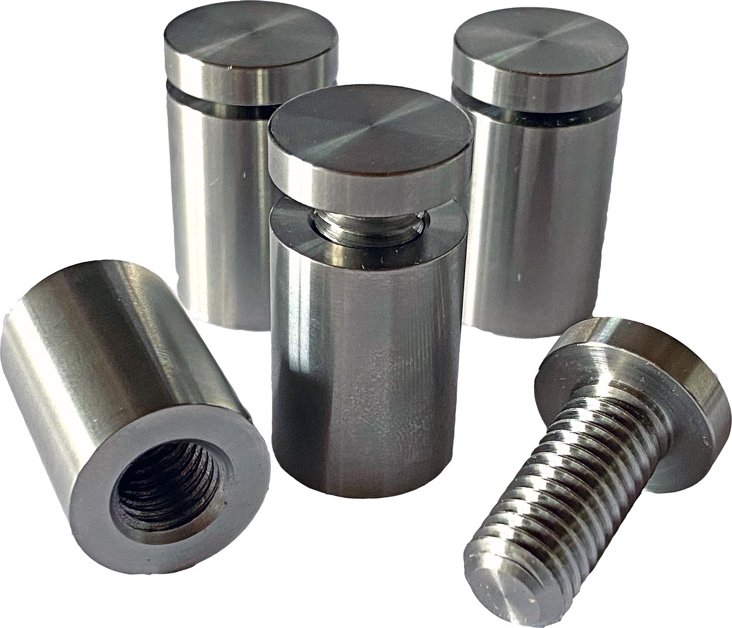 4-er Set Wandhalterung AluFix Premium - aus Edelstahl - flacher Kopf, 18 mm